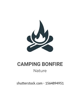 Camping bonfire vector icon on white background. Flat vector camping bonfire icon symbol sign from modern nature collection for mobile concept and web apps design.