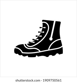 Camping Boot, Hunting and Hiking Protective Boot Vector Art Illustration
