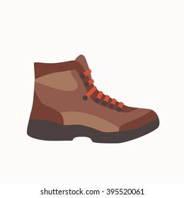 Camping boot icon in flat style. Tourism boot icon. Vector illustration of tourism boot icon isolated. Hillwalking boot concept for your design.  Tourism footwear icon. Camping footwear concept.