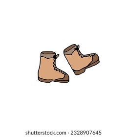 camping boot icon, hand drawn style vector