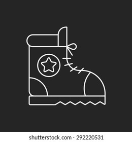 camping boot line icon