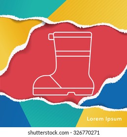 camping boot line icon