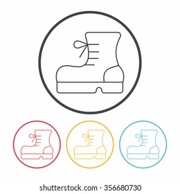 camping boot line icon