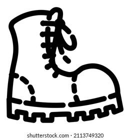 Camping Boots Flat Icon Isolated On White Background