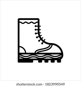 Camping Boots, Hunting Hiking Protective Boots Vector Art Illustration