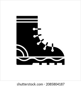 Camping Boots, Hunting Hiking Protective Boots Vector Art Illustration