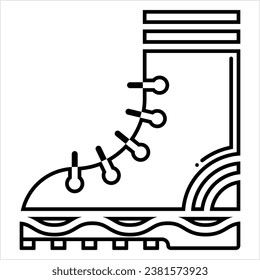 Camping Boots, Hunting Hiking Protective Boots Vector Art Illustration