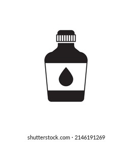 Camping Bottle drink icon in black flat glyph, filled style isolated on white background