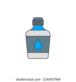 Camping Bottle drink icon in color icon, isolated on white background 