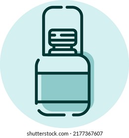 Botella de acampar, ilustración, vector sobre un fondo blanco.