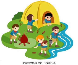 3,535 Cartoon Scouts Tent Images, Stock Photos & Vectors 