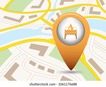Camping brazier icon. Vector illustration