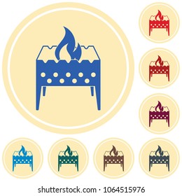 Camping brazier icon. Vector illustration