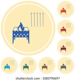 Camping Brazier icon. Vector illustration

