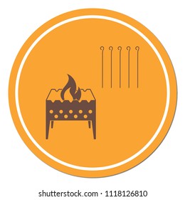 Camping Brazier icon. Vector illustration