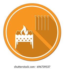 Camping Brazier icon. Vector illustration

