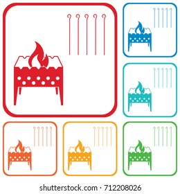 Camping Brazier icon. Vector illustration