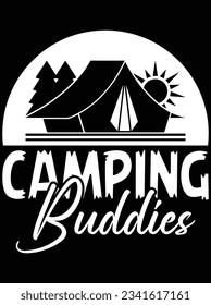 Camping buddies vector art design, eps file. design file for t-shirt. SVG, EPS cuttable design file svg