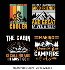 Camping bundle t shirt design template.