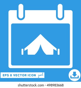 Camping Calendar Day icon. Vector EPS illustration style is flat iconic symbol, white color.