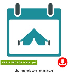 Camping Calendar Day icon. Vector EPS illustration style is flat iconic bicolor symbol, soft blue colors.