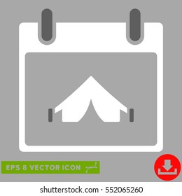 Camping Calendar Day icon. Vector EPS illustration style is flat iconic bicolor symbol, dark gray and white colors.