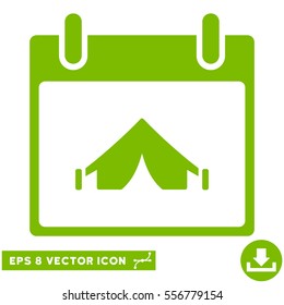 Camping Calendar Day icon. Vector EPS illustration style is flat iconic symbol, eco green color.