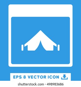 Camping Calendar Page icon. Vector EPS illustration style is flat iconic symbol, white color.