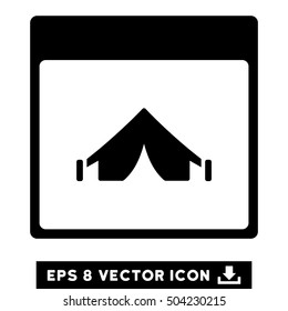 Camping Calendar Page icon. Vector EPS illustration style is flat iconic symbol, black color.