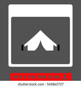 Camping Calendar Page icon. Vector EPS illustration style is flat iconic bicolor symbol, black and white colors.