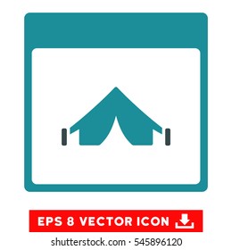 Camping Calendar Page icon. Vector EPS illustration style is flat iconic bicolor symbol, soft blue colors.