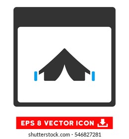 Camping Calendar Page icon. Vector EPS illustration style is flat iconic bicolor symbol, blue and gray colors.