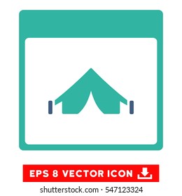 Camping Calendar Page icon. Vector EPS illustration style is flat iconic bicolor symbol, cobalt and cyan colors.
