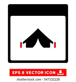Camping Calendar Page icon. Vector EPS illustration style is flat iconic bicolor symbol, intensive red and black colors.