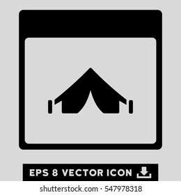 Camping Calendar Page icon. Vector EPS illustration style is flat iconic symbol, black color.