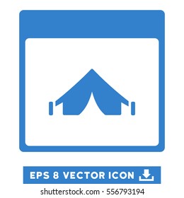 Camping Calendar Page icon. Vector EPS illustration style is flat iconic symbol, cobalt color.