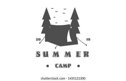 Camping camp emblem logo vector