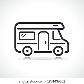 icono del coche de acampada o de la camioneta
