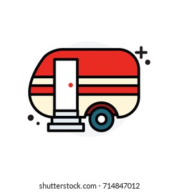 Camping car concept Isolated Line Vector Illustration editable Icon