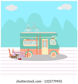 Camping Car with dog