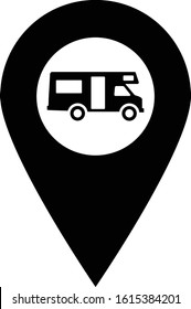 Camping car icon Map pointer,