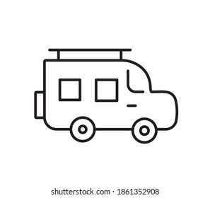 Camping car icon on white background