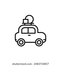 camping car icon outline collection in black