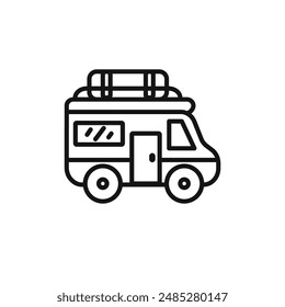 camping car icon vector set collection for web
