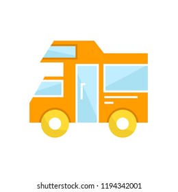 camping car icon in white background