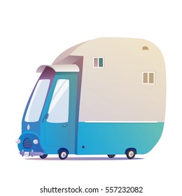 Camping car illustration. Vector