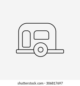 camping car line icon