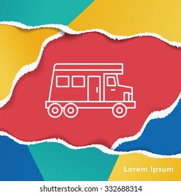 camping car line icon