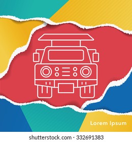 camping car line icon