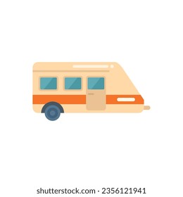 Camping car trailer icon flat vector. Caravan auto. Travel home isolated